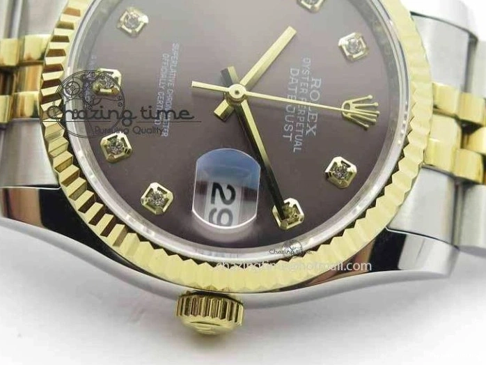 0410 DateJust 116234 SS YG BP Best Edition Gray Dial Diam Markers On SS YG Bracelet SA ZipUp 3745